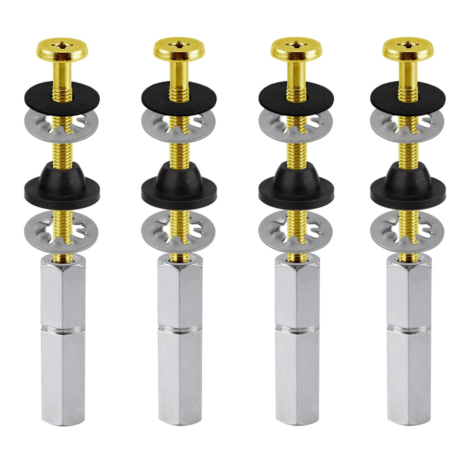 Hibbent toilet-seat bolts kit ready for universal installation showing all components
