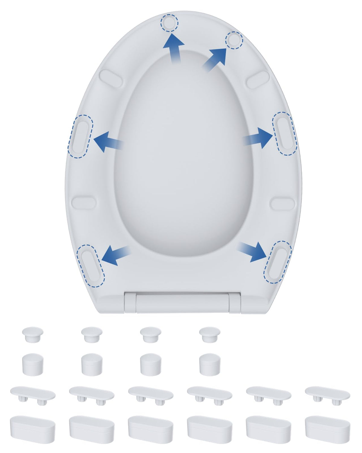 Hibbent 10-piece bumper kit with two heights and adhesive for secure bidet use