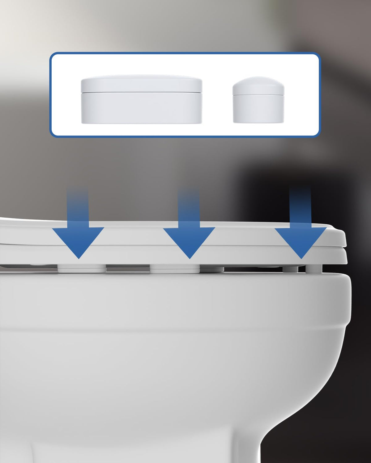 Hibbent bumpers reduce noise and stabilize the lid with bidet attachments