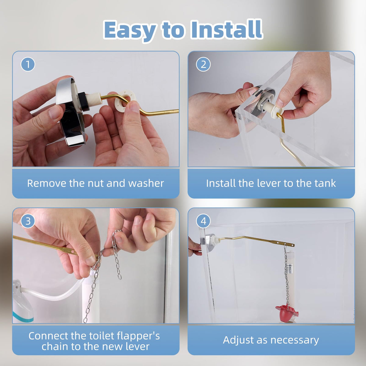 Hibbent lever fits multiple TOTO tank models for versatile replacement