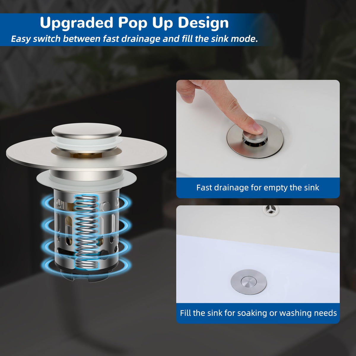 Hibbent four O-rings included for universal fit on standard drains.