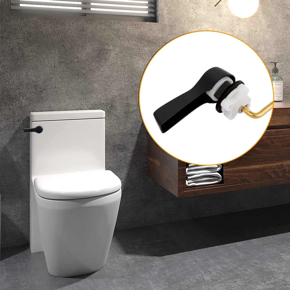 Hibbent universal front-mount lever fits most toilets