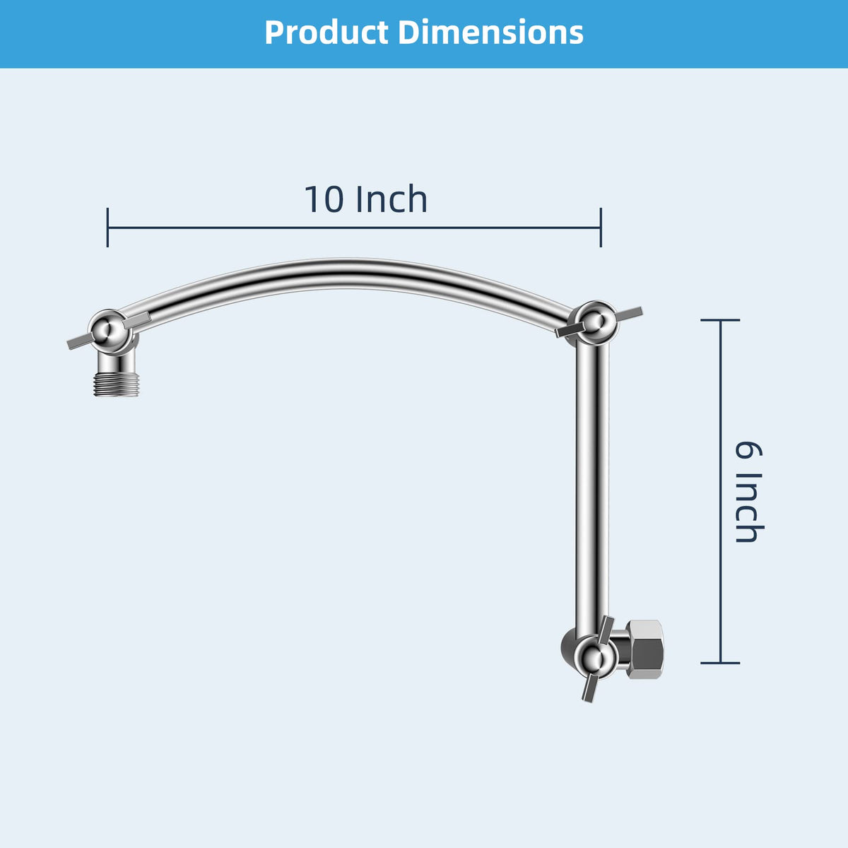Hibbent universal G1/2 thread fits most rain and handheld heads.