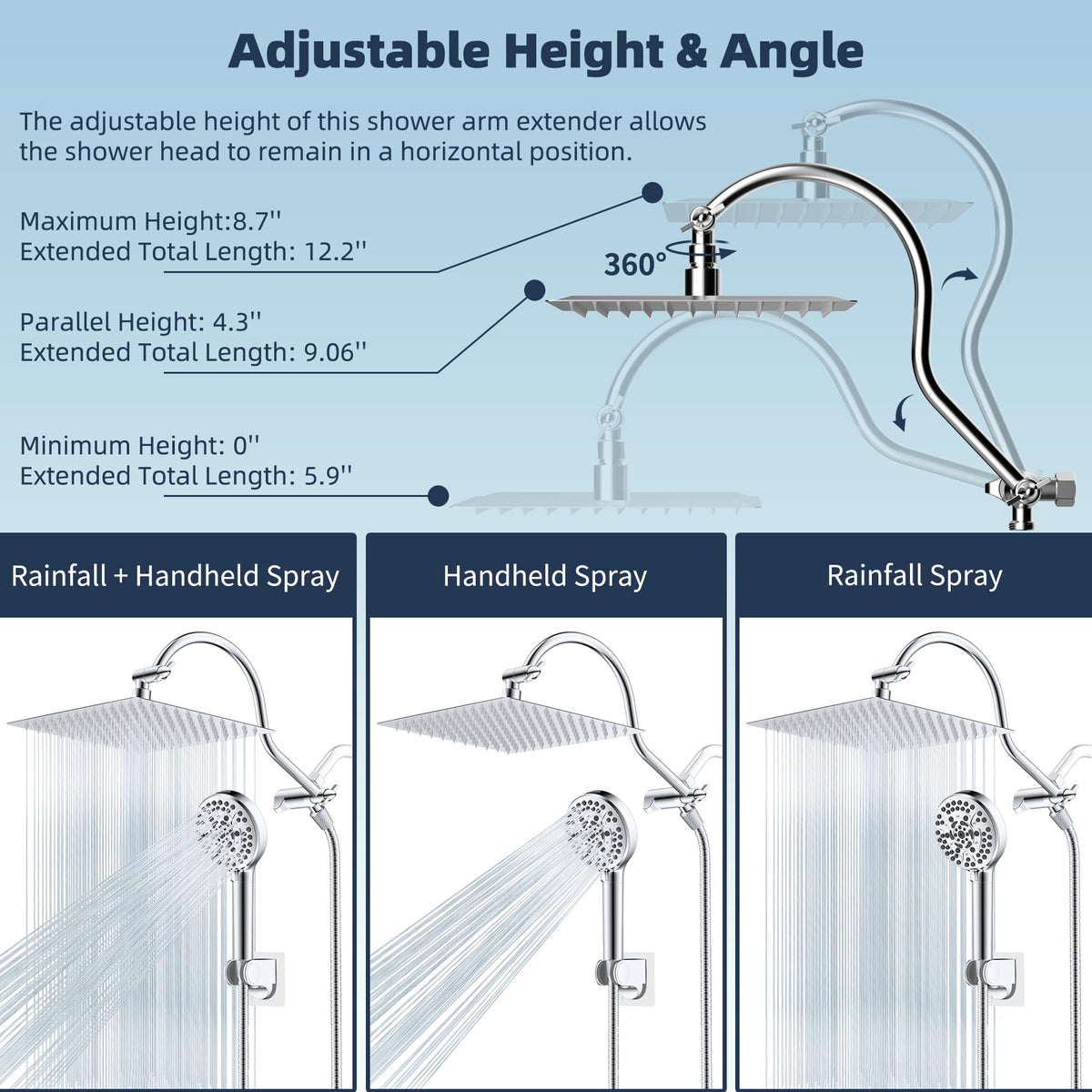 Hibbent 3-way diverter enables two showers at once with secure connections.