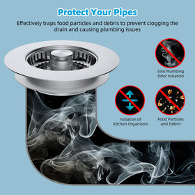 Hibbent US-standard 3-1/2 inch fit, demonstrates compatibility with common drains.