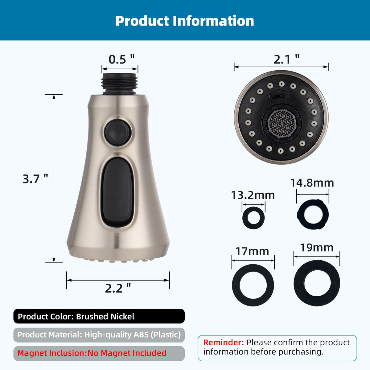 Hibbent washable aerator key included for maintenance.