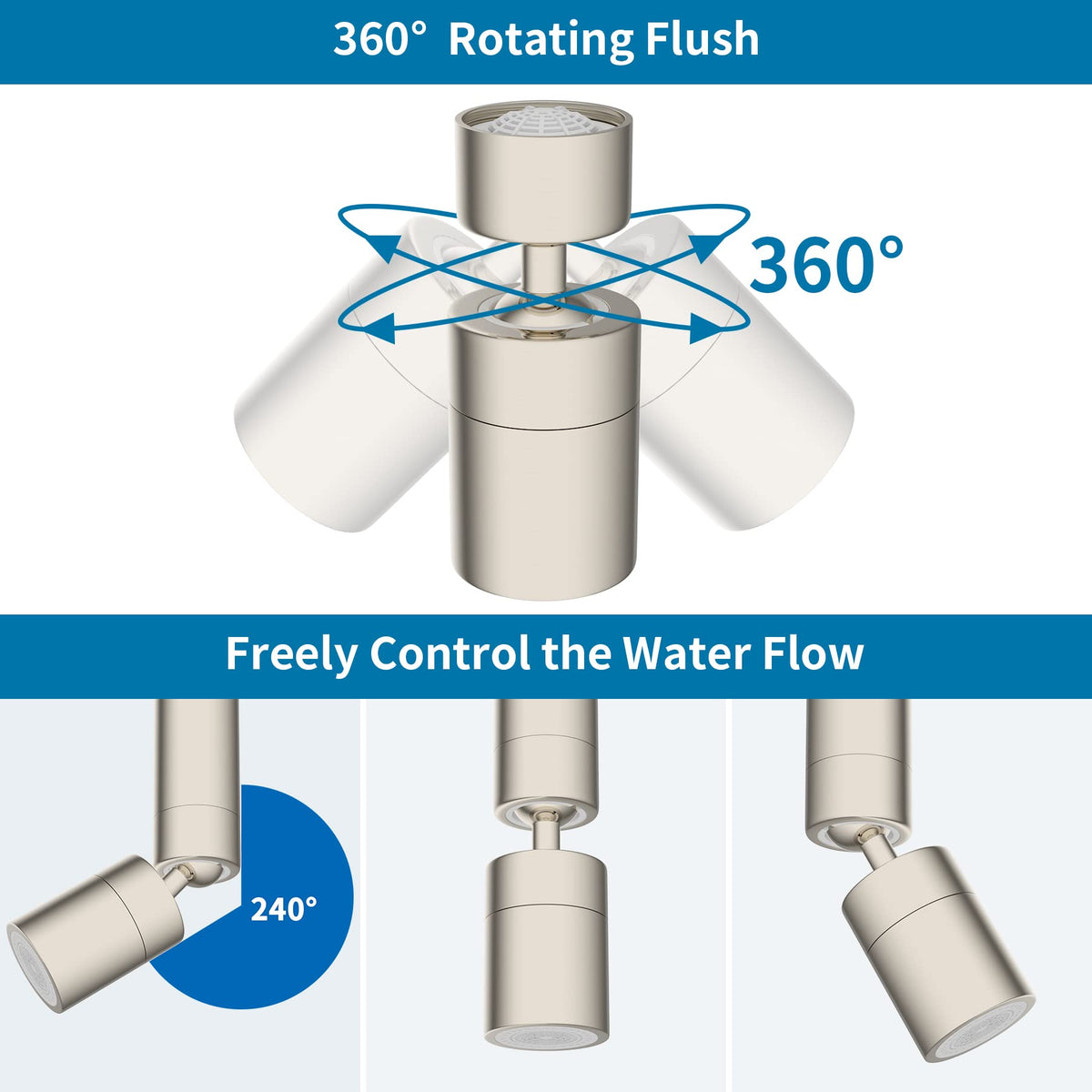 Hibbent water-saving flow-mix reduces waste while preserving pressure for quick rinses.