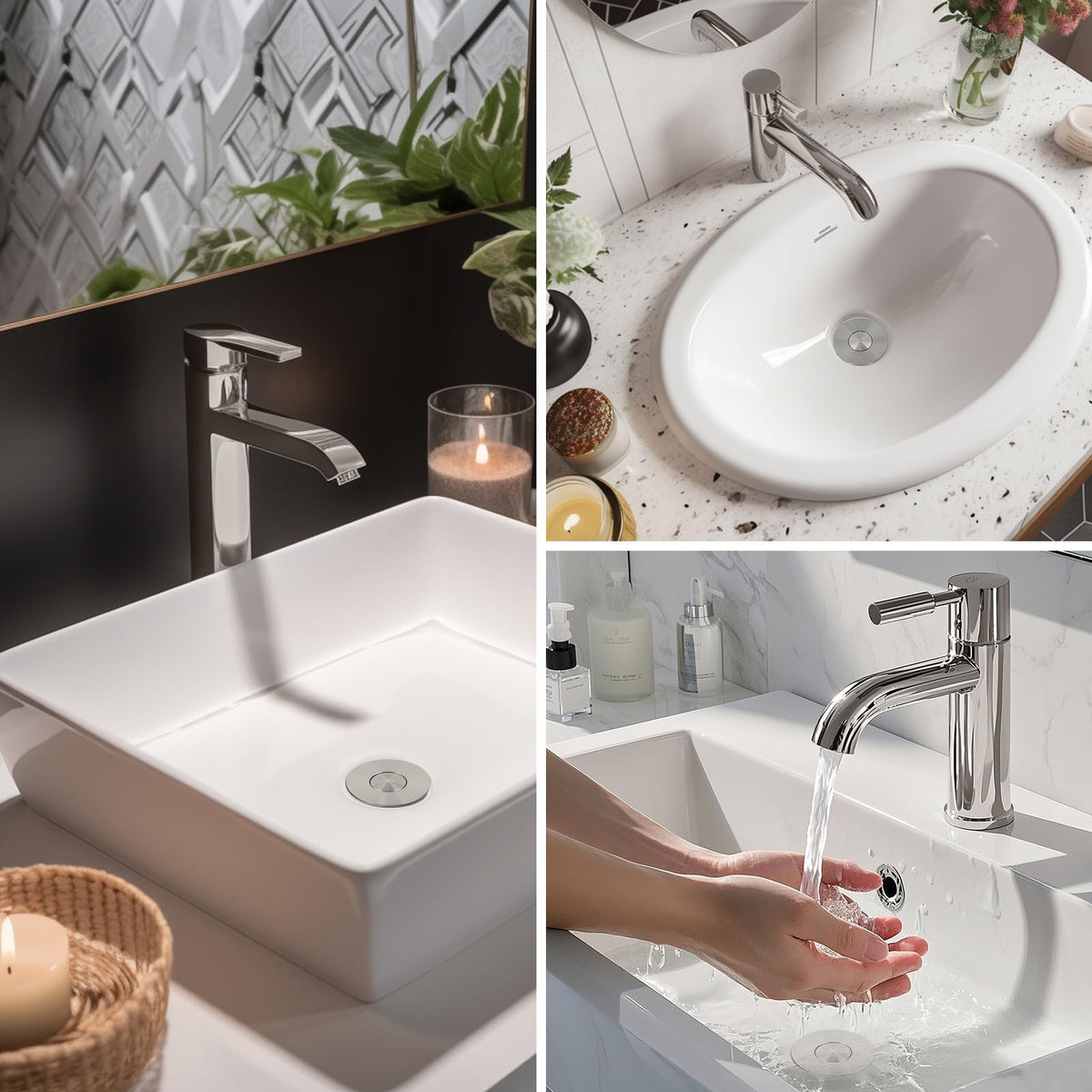 Hibbent sink drain in action demonstrates water storage and rapid drainage.