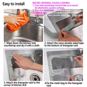 HiBD nano double-sided tape mounts the triangle rack securely on the counter