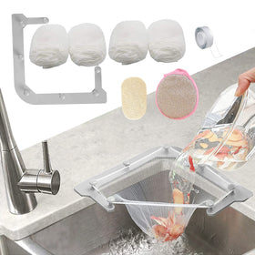 HiBD triangle filter rack gray keeps your sink clean by catching food scraps