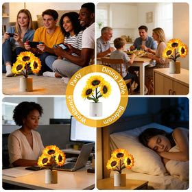 hibeauti sunflower-lamp adds inviting warmth to cafes and bars