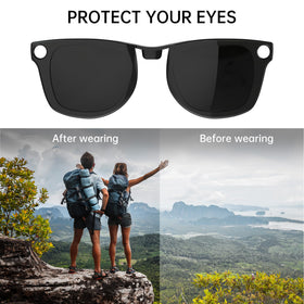 HIBLOKS clip-on for Ray-Ban Meta Wayfarer enables quick polarization in moments.
