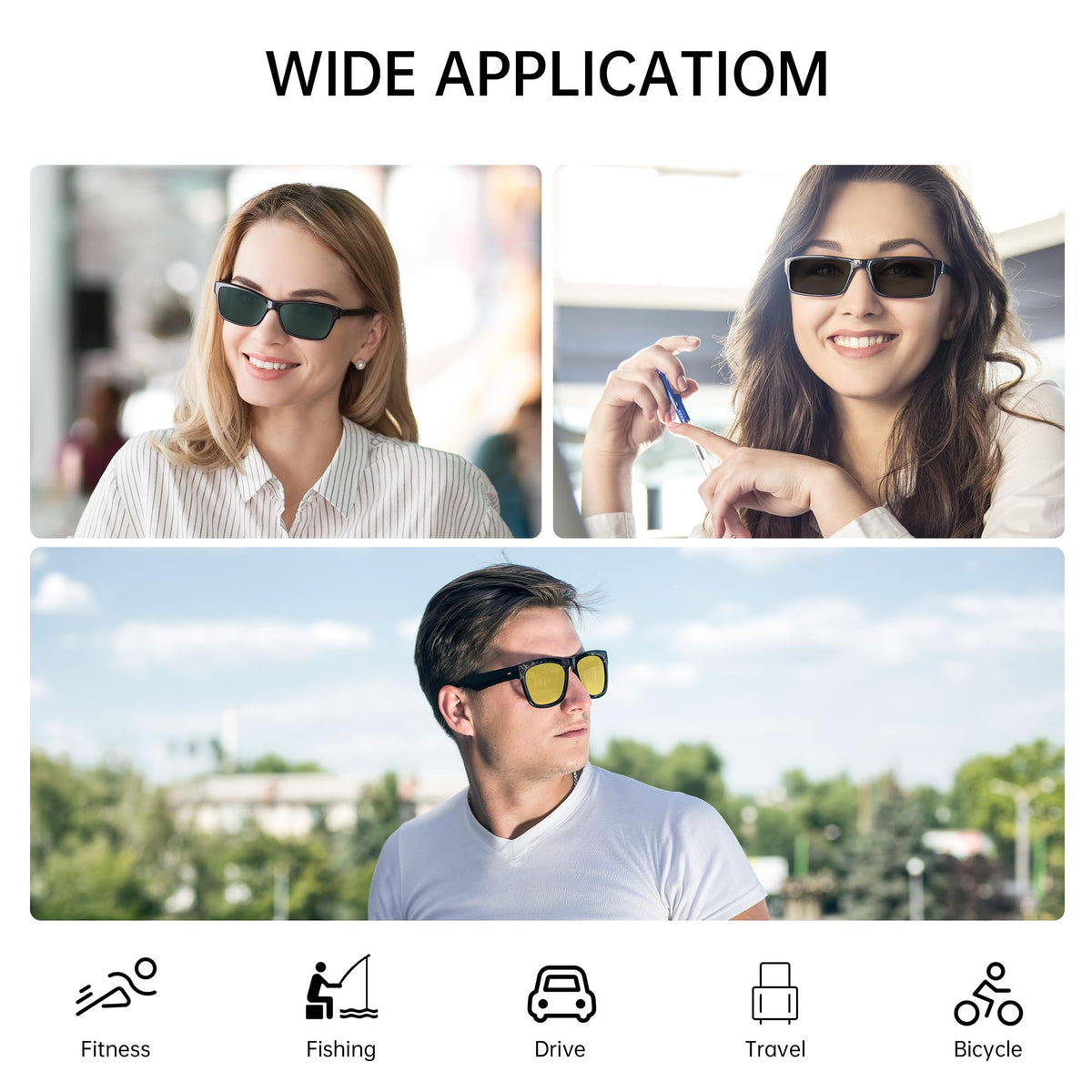 HIBLOKS clip-ons ideal for driving and beach days with glare control on Ray-Ban Meta Wayfarer.