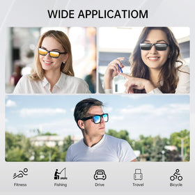 HIBLOKS blue clip on Ray-Ban Meta Wayfarer for style and glare reduction