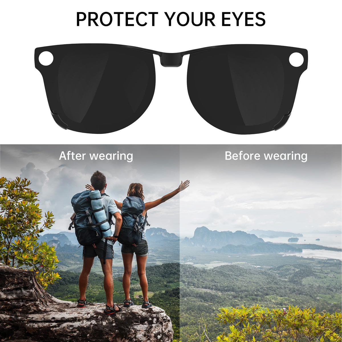 HIBLOKS easy clip-on attachment on Ray-Ban Meta Wayfarer Gen 2 for quick shade switch.