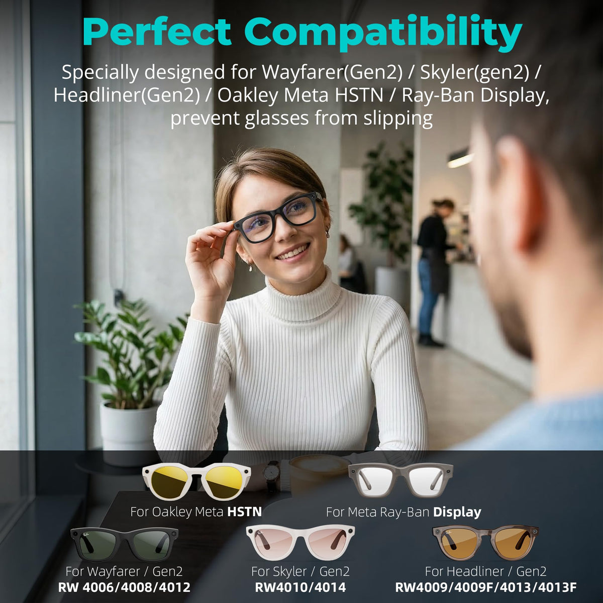 HiBloks LED blocking stickers for Ray-Ban Skyler strobe-area minimize light spill in low light.