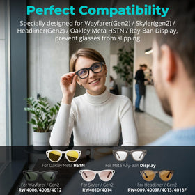 HiBloks LED blocking stickers for Ray-Ban Skyler strobe-area minimize light spill in low light.
