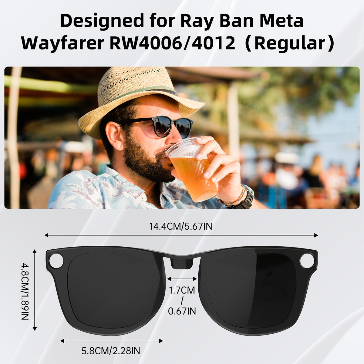 HIBLOKS shiny-black-frame discoloration clip protects lenses while upgrading style.