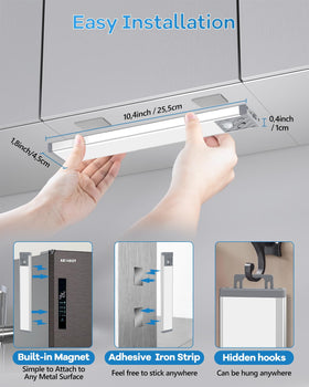 HIBOITEC compact light fits tight spaces and is easy to remove for charging.