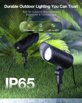 HIBOITEC glass lens delivers clear outdoor illumination.