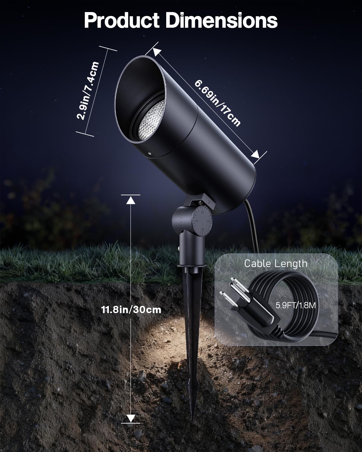 HIBOITEC plug-and-play outdoor cord simplifies setup.