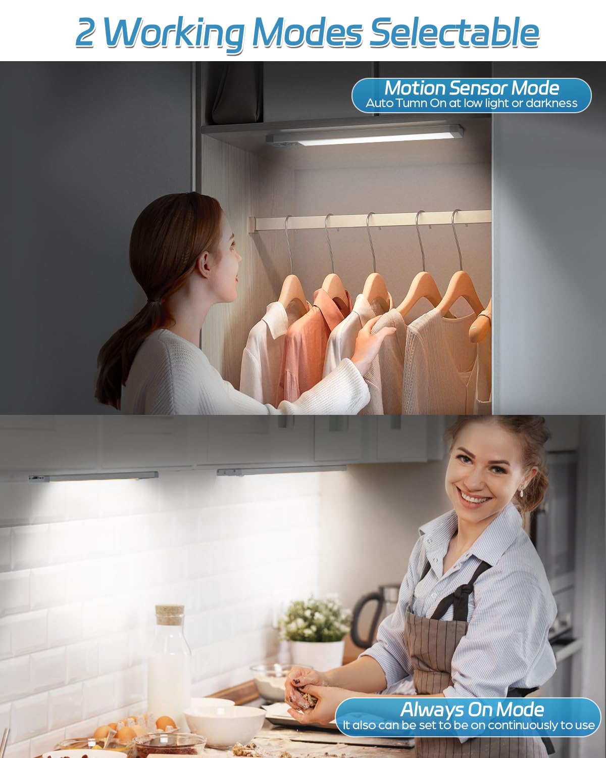 HIBOITEC versatile lighting for kitchen, pantry, closet, and stairs.