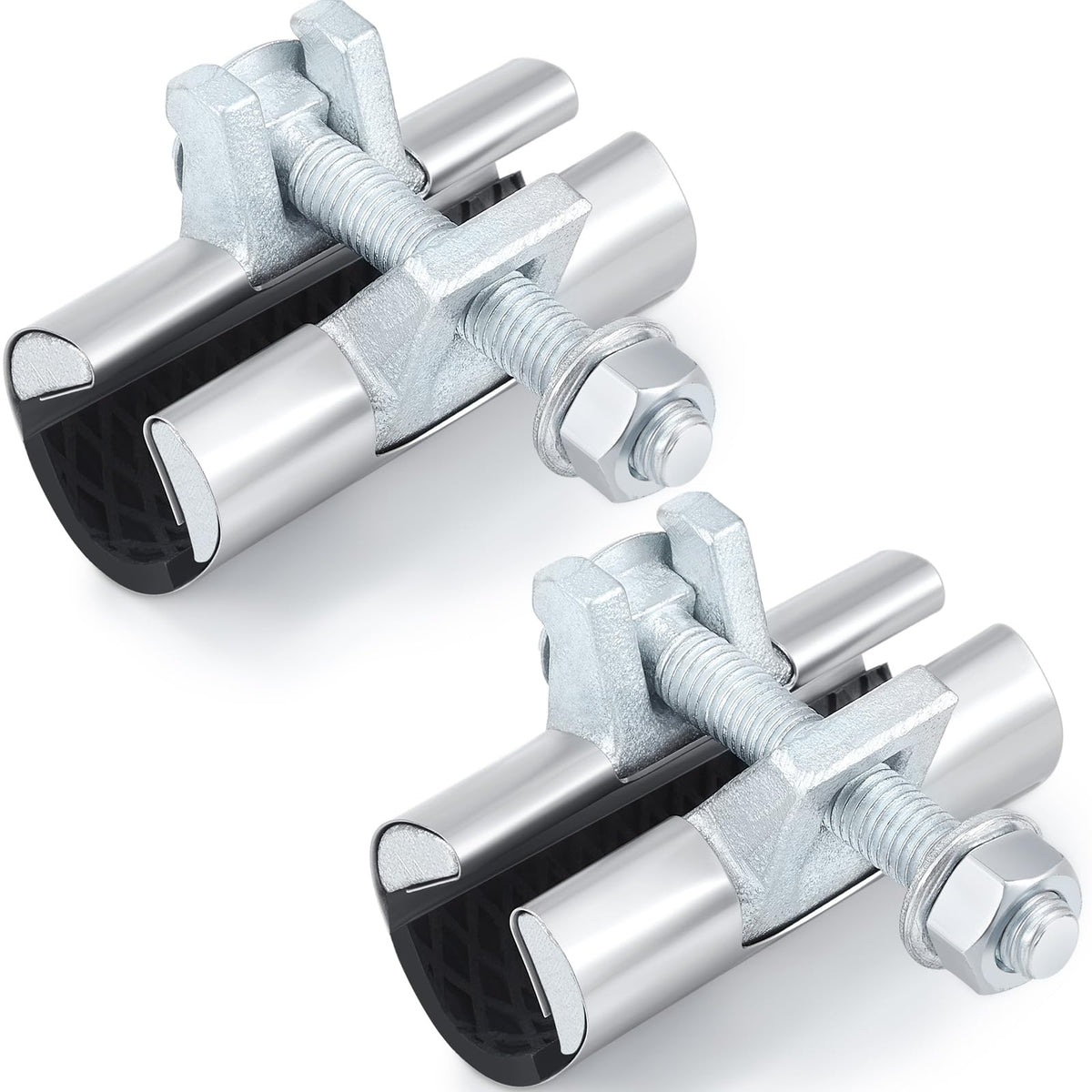 Hicarer pipe repair clamp half-inch two-pack. Durable stainless steel for quick home repairs.