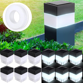Hicarer solar fence post cap lights pack illuminates outdoor posts safely.