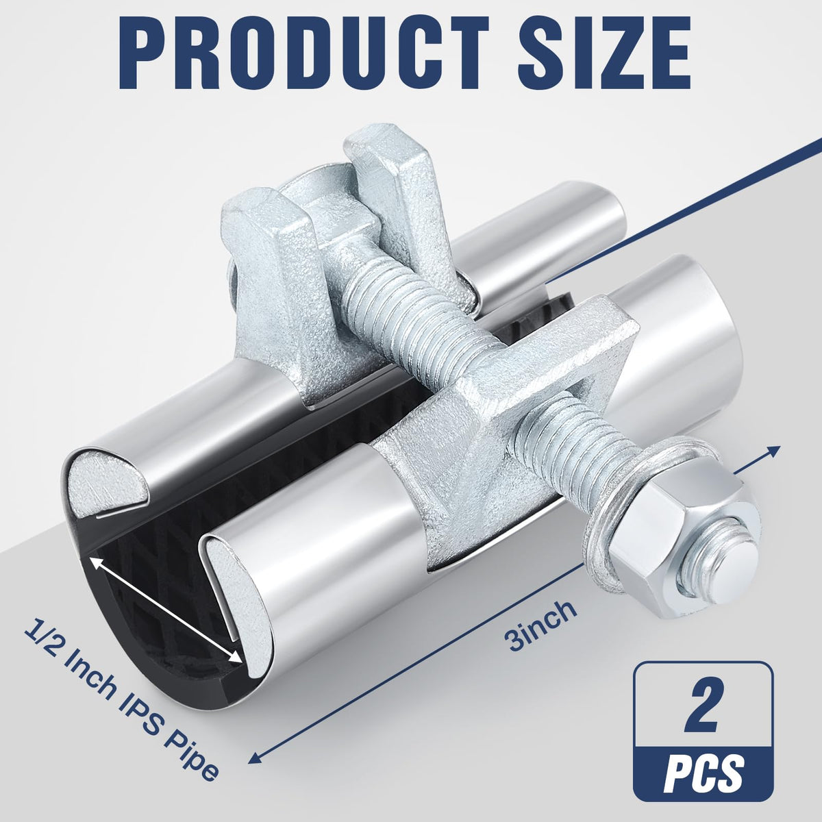 Hicarer stainless steel clamp with single bolt close-up for reliable seals.
