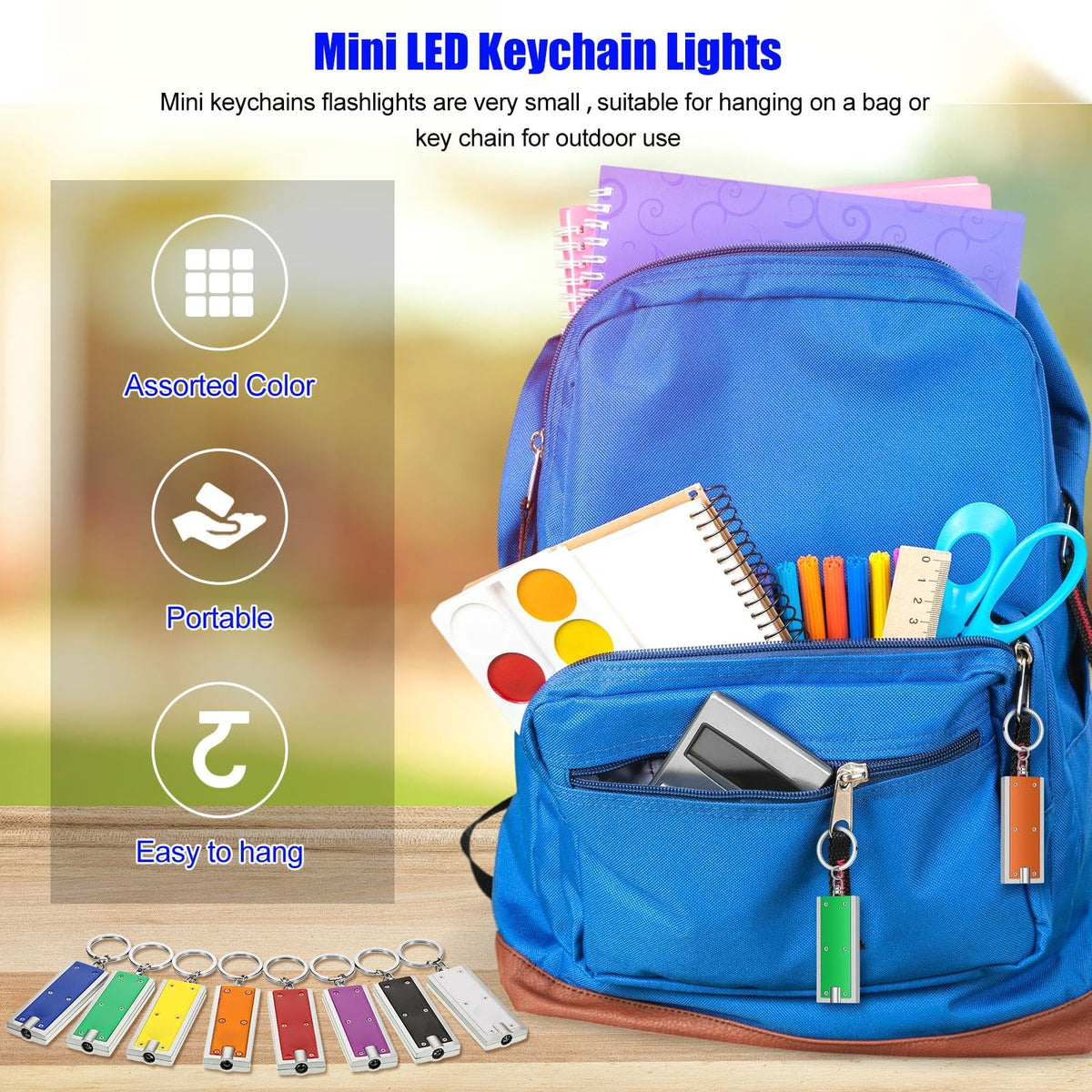Hicarer top press white light keychain for fast visibility in dark tasks