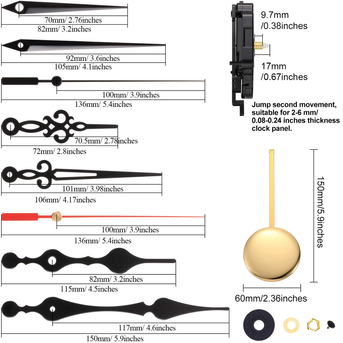 Hicarer trigger clock movement with Westminster chime for hourly melodies.