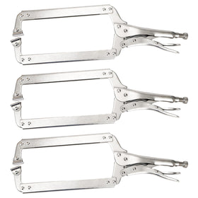 Hiceeden 18-inch deep C-clamp with swivel pad for precise welding holds.