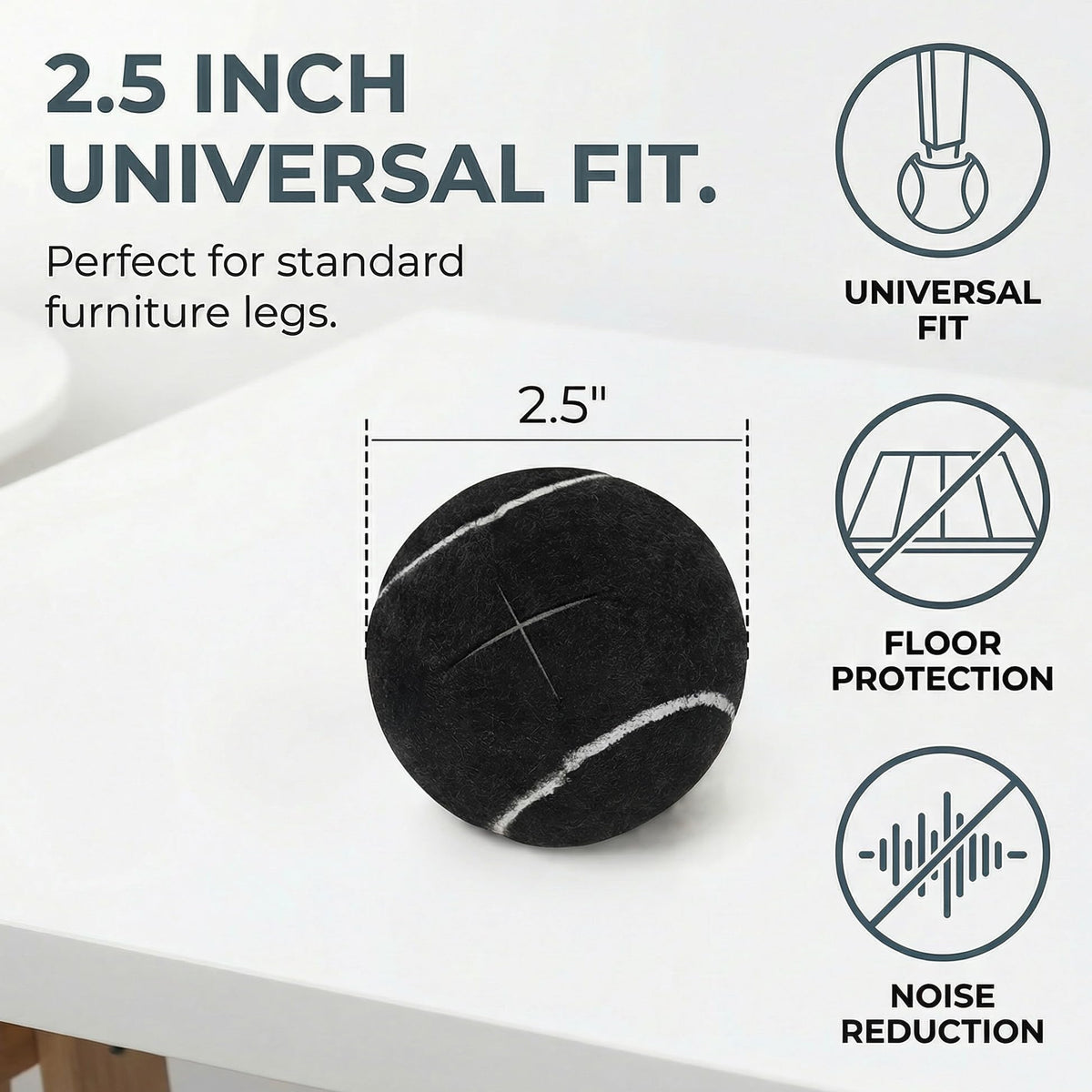 Hiceeden chair leg cover black shows durable rubber and plush fabric.
