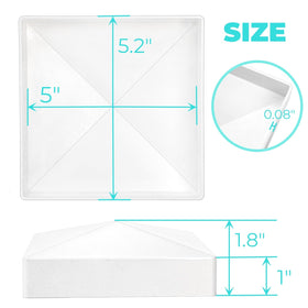 Hiceeden deck post cap white with pyramid shape for outdoor spaces