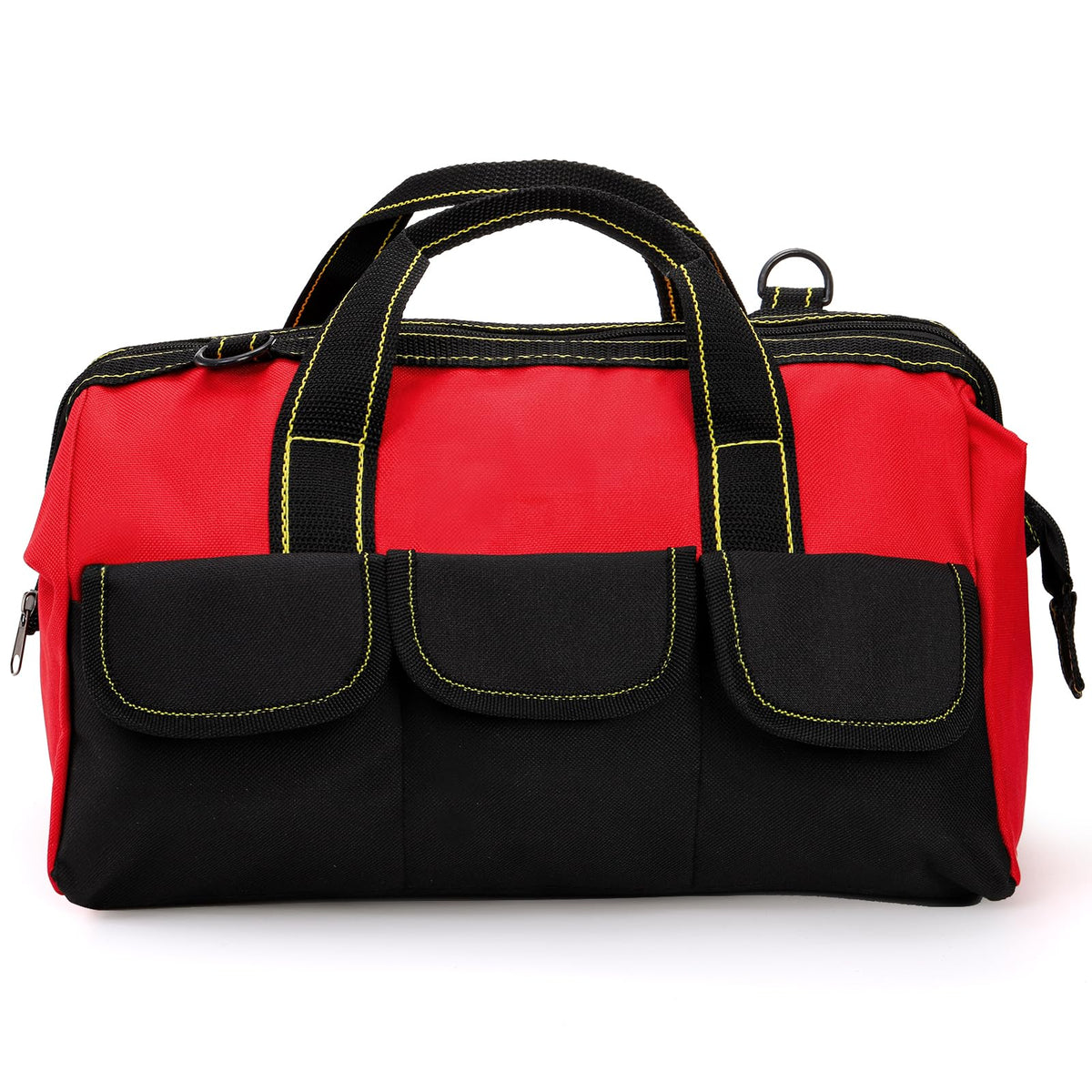 Hiceeden foldable tool bag design collapses compactly for easy storage when not in use.