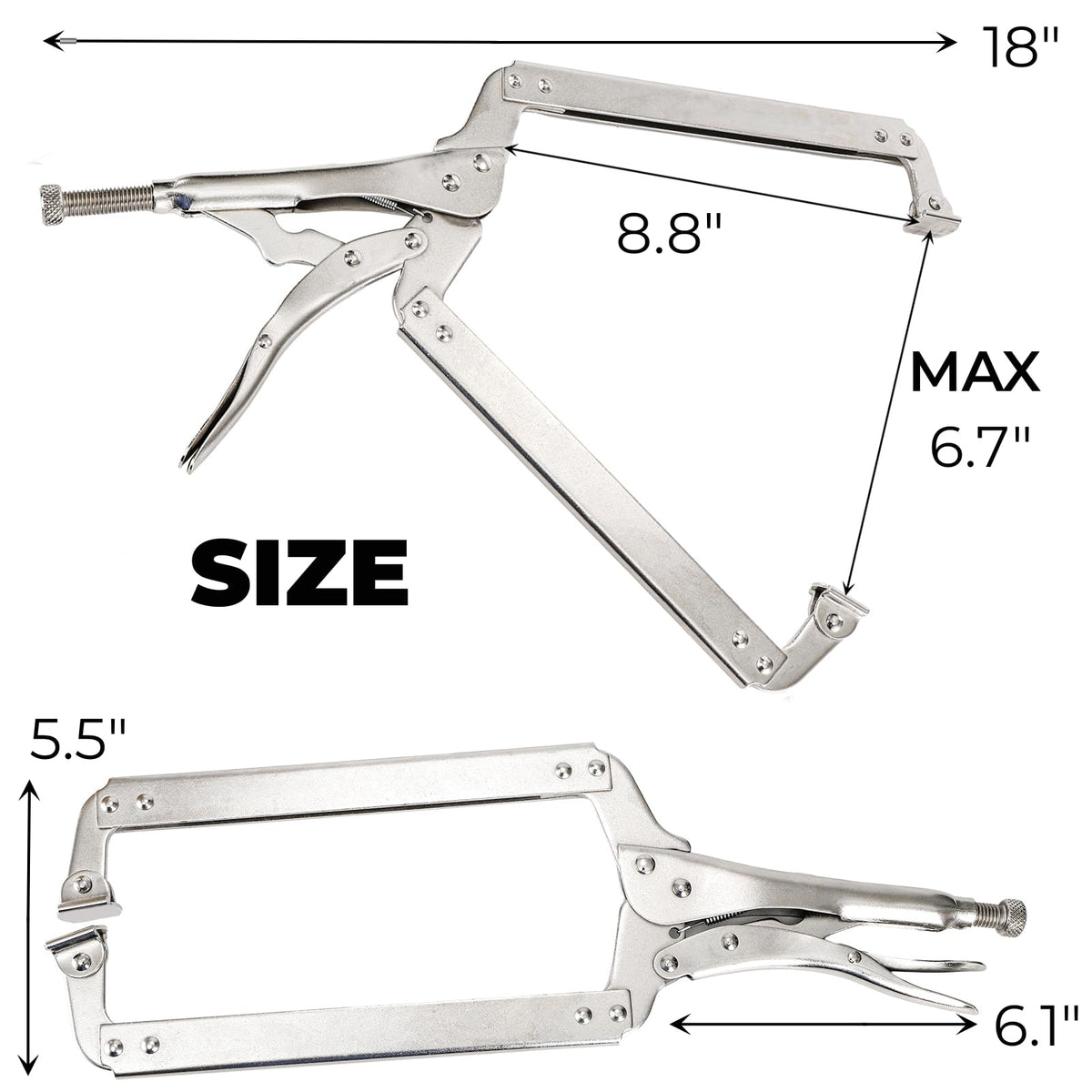 Hiceeden heavy-duty welding clamp delivers strong grip on metalwork.