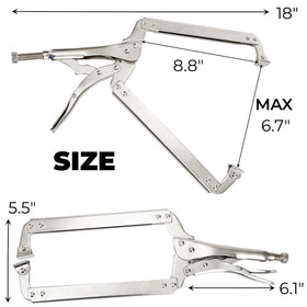 Hiceeden heavy-duty welding clamp delivers strong grip on metalwork.