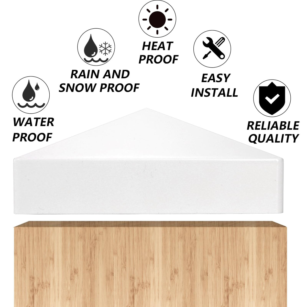 Hiceeden mailbox post cap white adds protective finishing touch