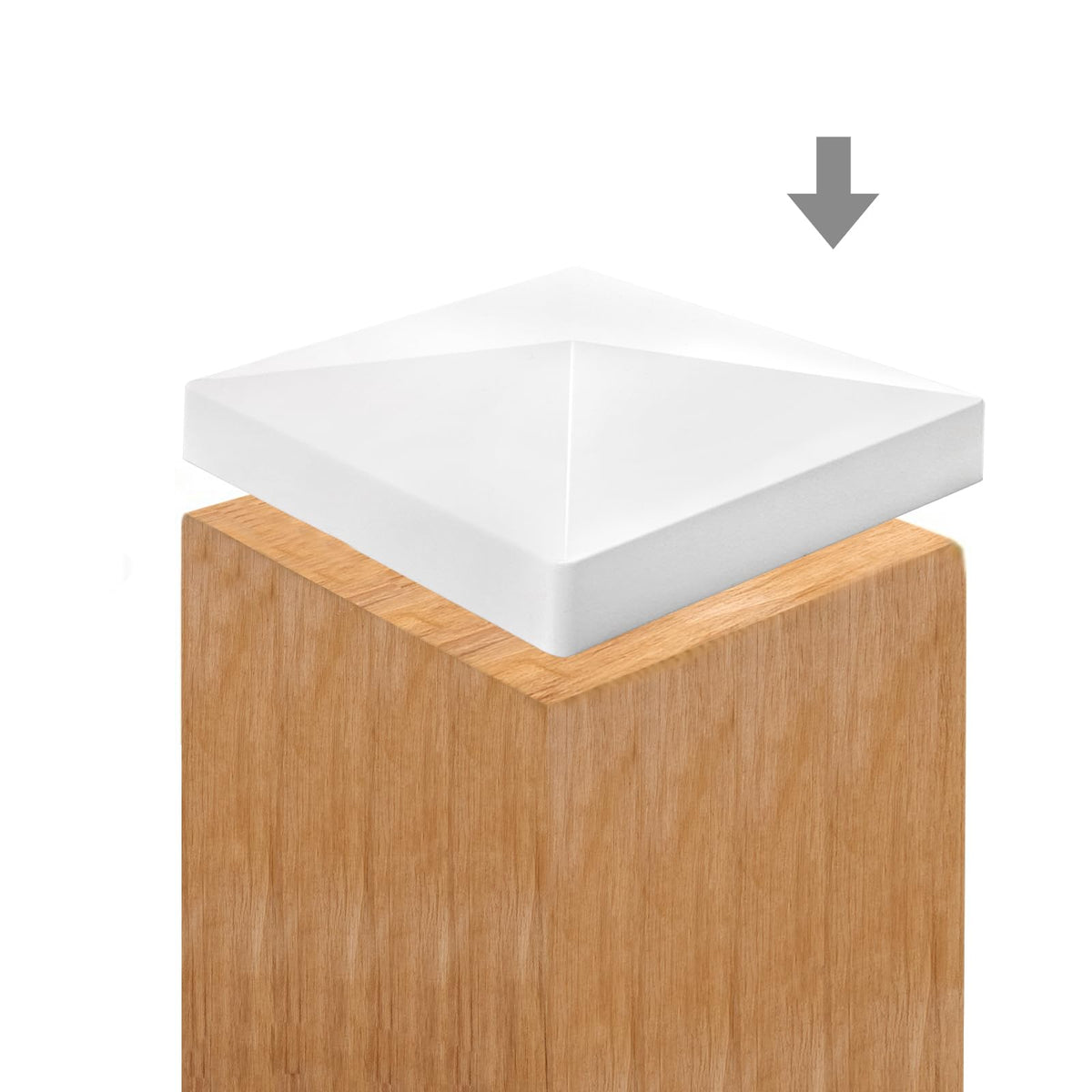 Hiceeden post cap installation showing screw-free fit on post