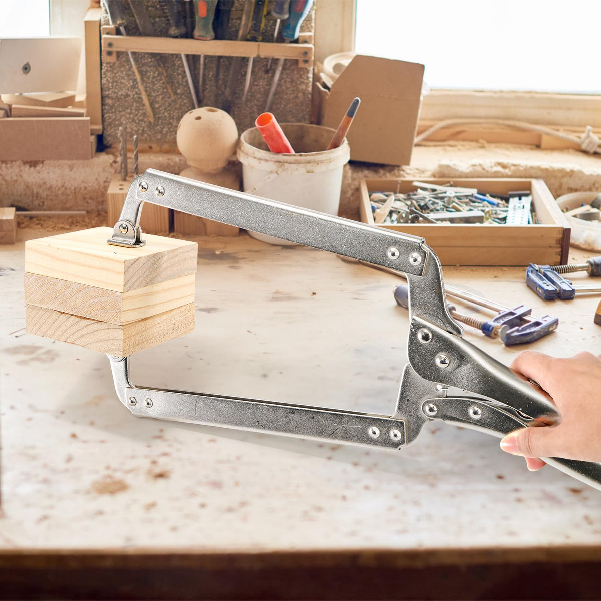 Hiceeden adjustable swivel pads protect surfaces while securing workpieces.