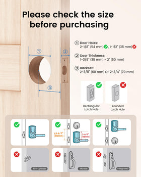 HIDALIFE easy-install hardware and adjustable latch for standard backsets.