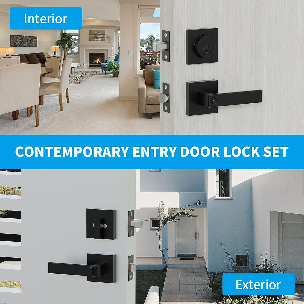 HIDALIFE exterior door handle and deadbolt for durable protection.