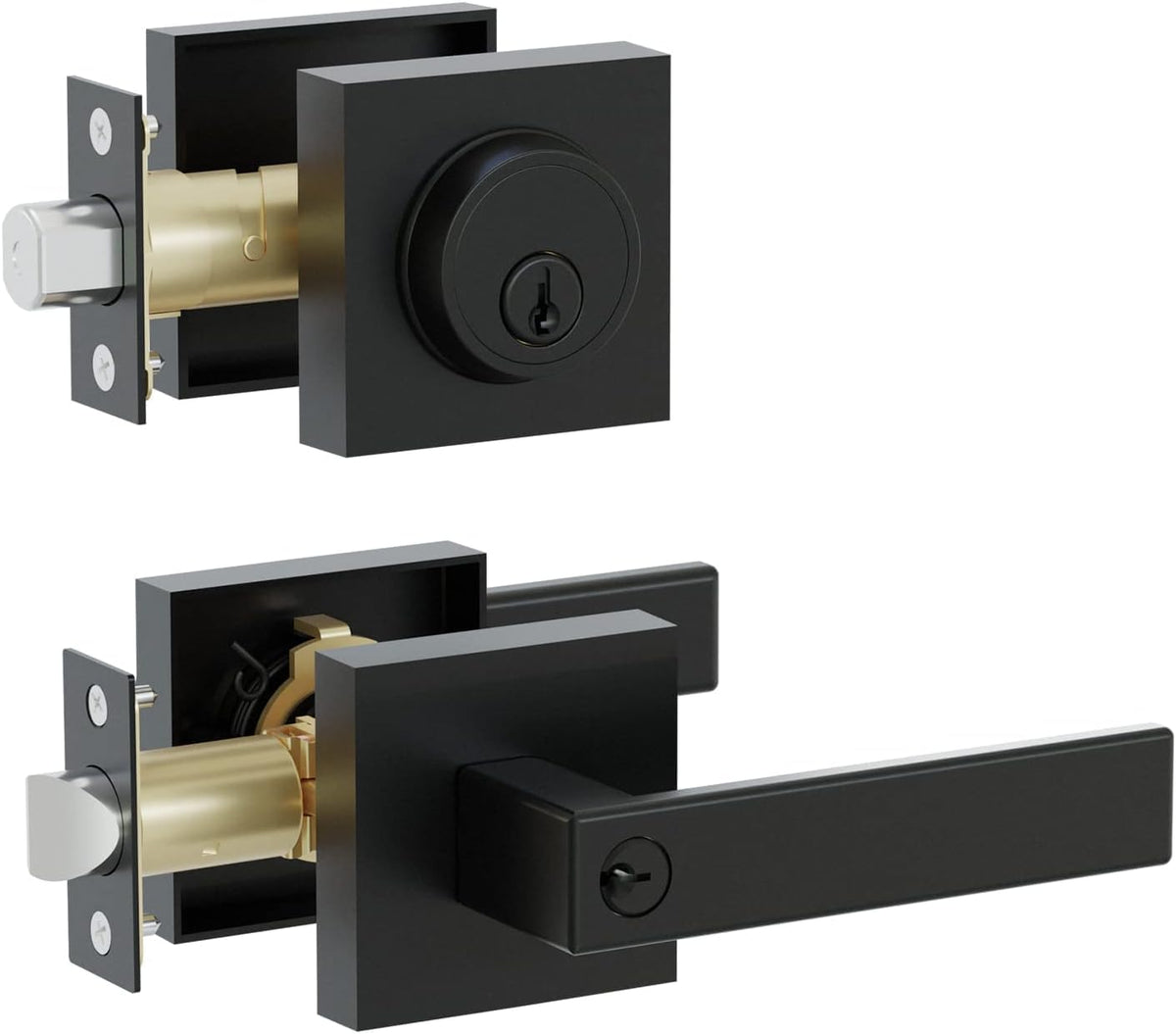 HIDALIFE front door lock set with keyed entry for secure exterior access.
