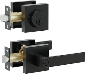 HIDALIFE front door lock set with keyed entry for secure exterior access.