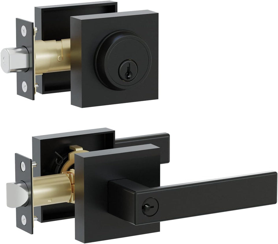 HIDALIFE front door lock set with keyed entry for secure exterior access.