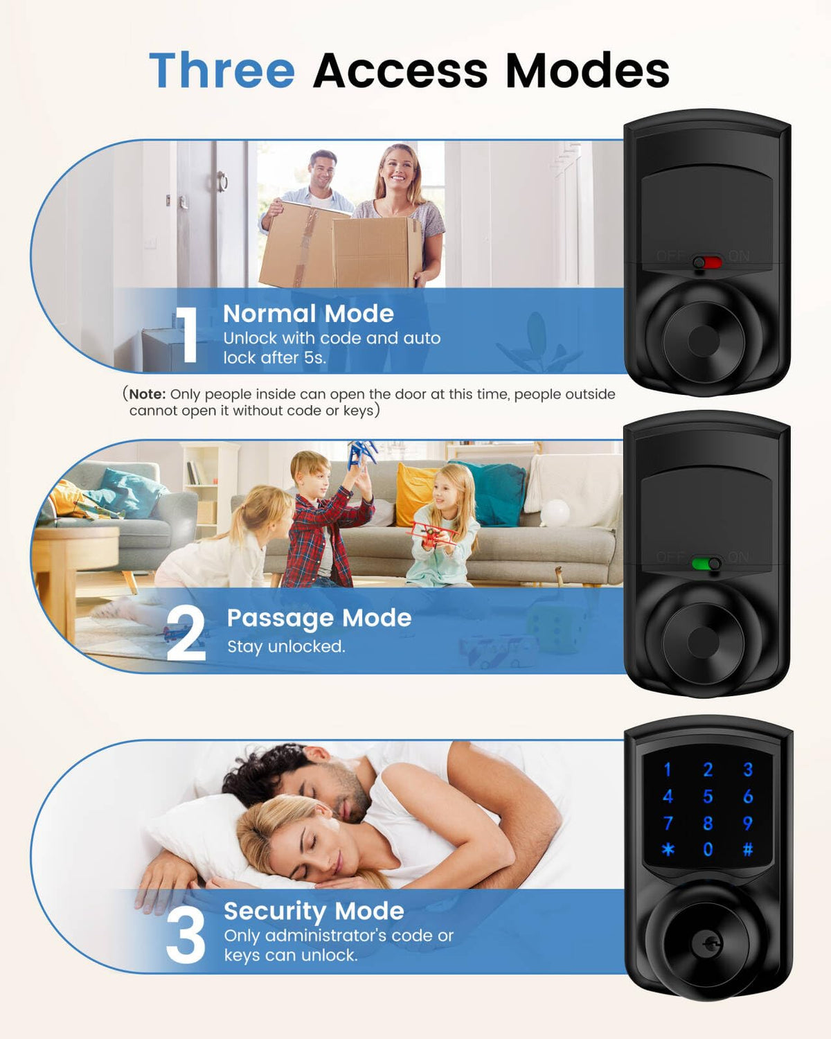 HIDALIFE door handle with lock demonstrates secure, smooth operation