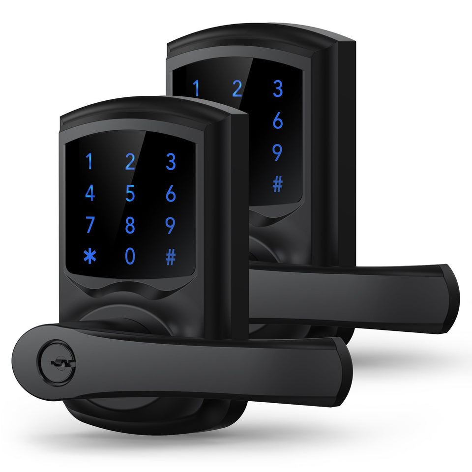 HIDALIFE keyless entry lock on front door with touchscreen and blue backlight for easy entry
