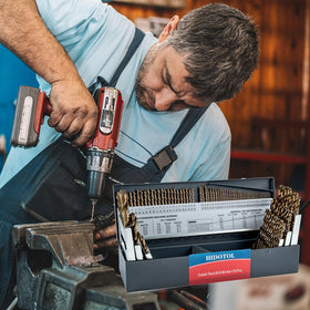 HIDOTOL cobalt HSS drills with shiny coating for efficient cutting.