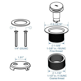 HIDROP tub drain in use showing easy push-to-open action