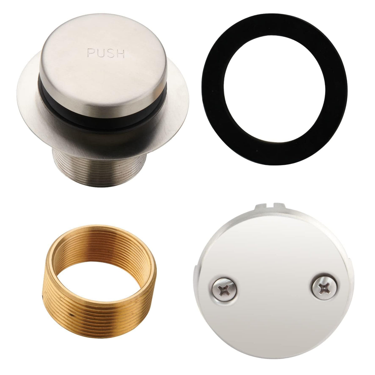 HIDROP brushed nickel tub drain kit with solid brass durability and smooth operation